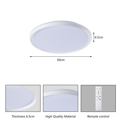 Brilagi - Plafoniera LED dimmerabile RIVO LED/72W/230V 3000-6000K bianco Ø 50 cm + telecomando