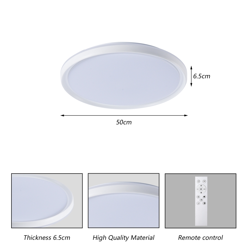 Brilagi - Plafoniera LED dimmerabile RIVO LED/72W/230V 3000-6000K bianco Ø 50 cm + telecomando