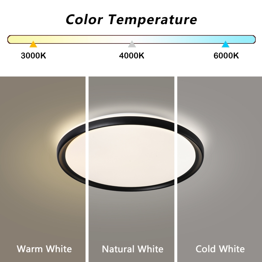 Brilagi - Plafoniera LED dimmerabile RIVO LED/72W/230V 3000-6000K nero Ø 50 cm + telecomando