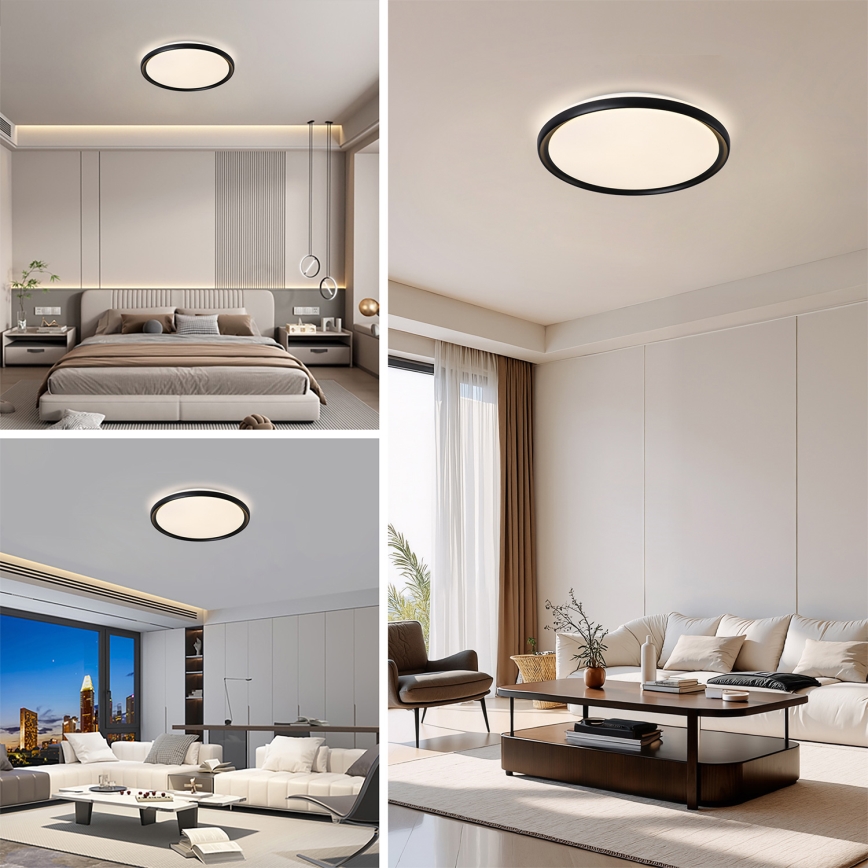 Brilagi - Plafoniera LED dimmerabile RIVO LED/72W/230V 3000-6000K nero Ø 50 cm + telecomando
