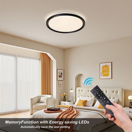 Brilagi - Plafoniera LED dimmerabile RIVO LED/72W/230V 3000-6000K nero Ø 50 cm + telecomando