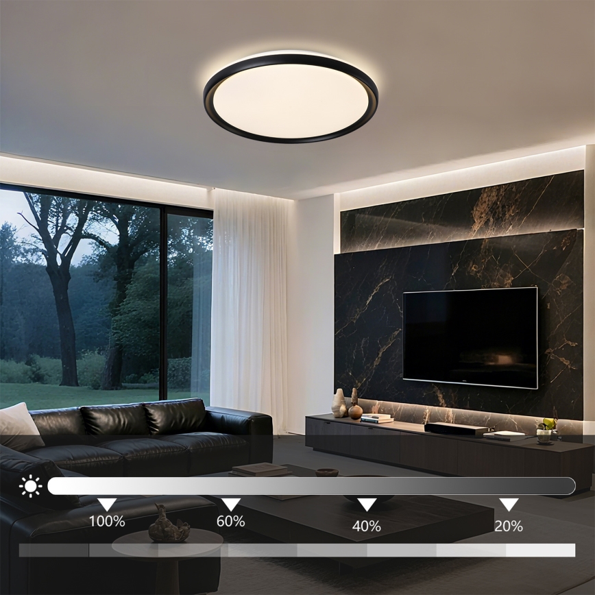 Brilagi - Plafoniera LED dimmerabile RIVO LED/72W/230V 3000-6000K nero Ø 50 cm + telecomando