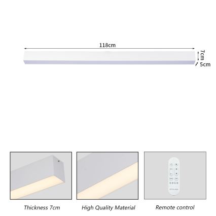 Brilagi - Plafoniera LED dimmerabile SLEEKLINE SMART LED/40W/230V 3000-6000K Wi-Fi Tuya bianca + telecomando