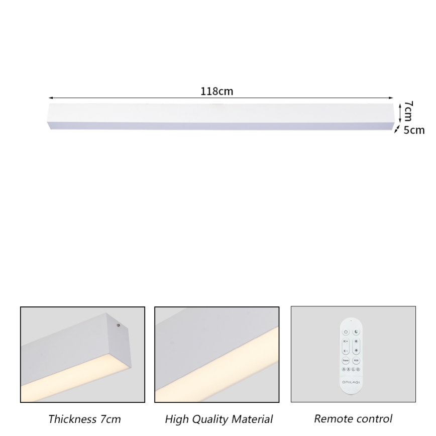 Brilagi - Plafoniera LED dimmerabile SLEEKLINE SMART LED/40W/230V 3000-6000K Wi-Fi Tuya bianca + telecomando