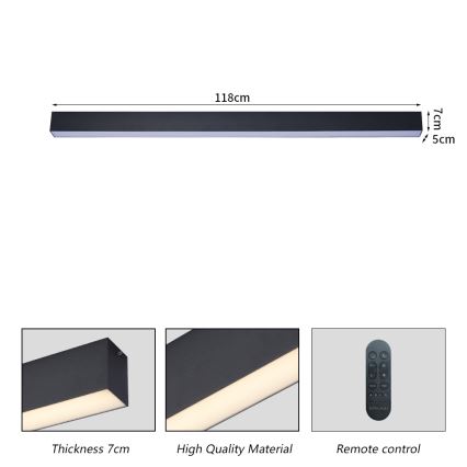 Brilagi - Plafoniera dimmerabile a LED SLEEKLINE SMART LED/40W/230V 3000-6000K Wi-Fi Tuya nera + telecomando