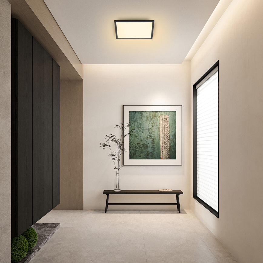 Brilagi - Plafoniera LED dimmerabile SLIMFRAME LED/25W/230V 30x30 cm 3000-6000K nero + telecomando