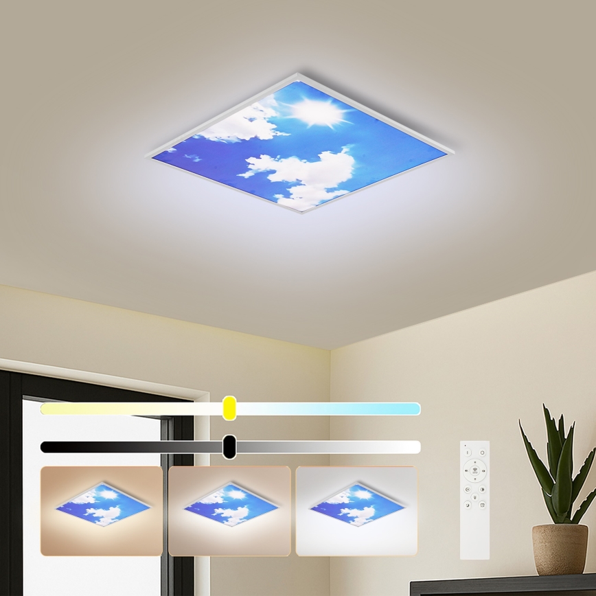 Brilagi - Plafoniera LED dimmerabile SLIMFRAME LED/58W/230V 60x60 cm 3000-6000K argento/blu + telecomando