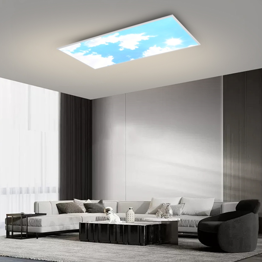 Brilagi - Plafoniera LED dimmerabile SLIMFRAME LED/80W/230V 120x60 cm 3000-6000K argento/blu + telecomando