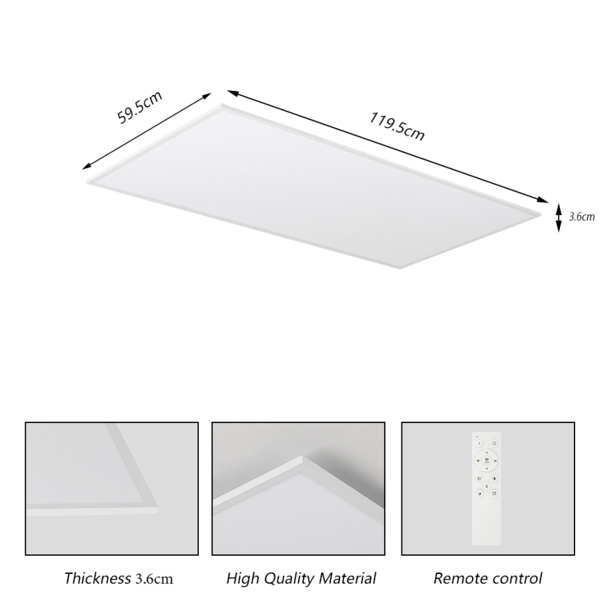 Brilagi - Plafoniera LED dimmerabile SLIMFRAME LED/80W/230V 120x60 cm 3000-6000K bianco + telecomando