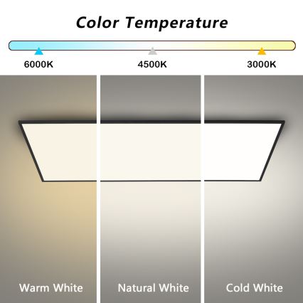Brilagi - Plafoniera LED dimmerabile SLIMFRAME LED/80W/230V 120x60 cm 3000-6000K nera + telecomando
