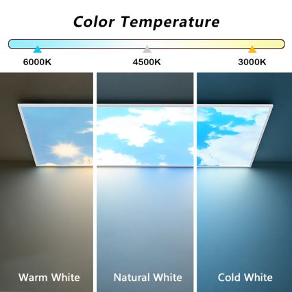 Brilagi - Plafoniera da soffitto dimmerabile LED SLIMFRAME SKY LED/80W/230V 120x60 cm 3000-6000K argento/blu + telecomando