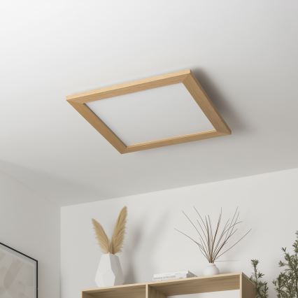 Brilagi - Plafoniera LED dimmerabile SLIMFRAME WOOD LED/36W/230V 49,5x49,5 cm 3000-6000K marrone + telecomando