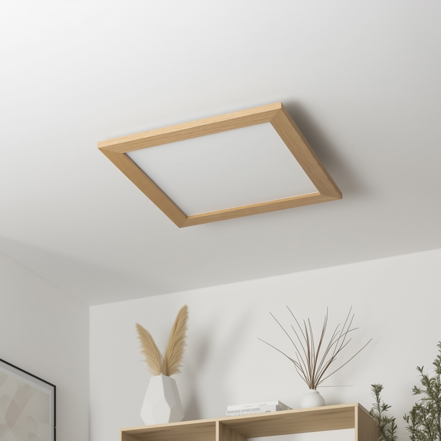 Brilagi - Plafoniera LED dimmerabile SLIMFRAME WOOD LED/36W/230V 49,5x49,5 cm 3000-6000K marrone + telecomando