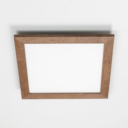 Brilagi - Plafoniera dimmerabile LED SLIMFRAME WOOD LED/36W/230V 49,5x49,5 cm 3000-6000K marrone scuro + telecomando