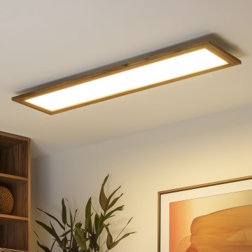 Brilagi - Plafoniera LED dimmerabile SLIMFRAME WOOD LED/58W/230V 124x33,7 cm 3000-6000K marrone + telecomando