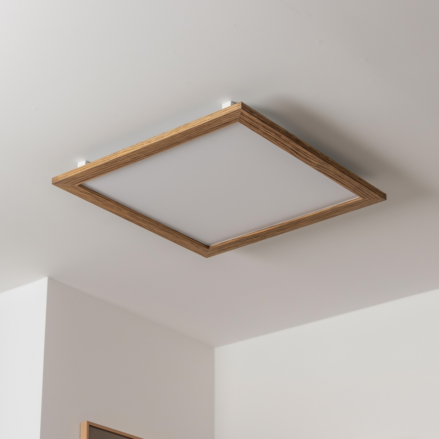 Brilagi - Plafoniera LED dimmerabile SLIMFRAME WOOD LED/58W/230V 64x64 cm 3000-6000K marrone + telecomando