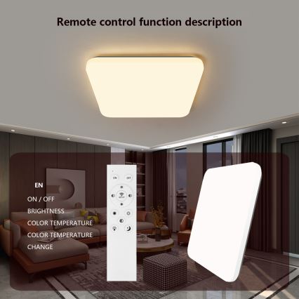 Brilagi - Plafoniera LED dimmerabile SMART LED/36W/230V 2700-6500K Wi-Fi Tuya + telecomando