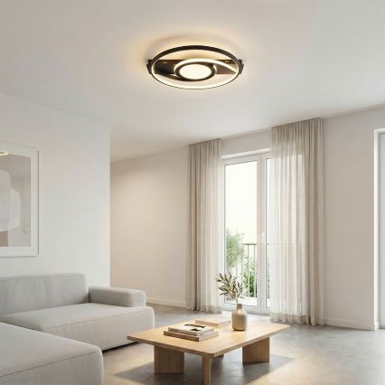 Brilagi - Plafoniera LED dimmerabile TWIRL LED/38W/230V 3000-6000K nera + telecomando
