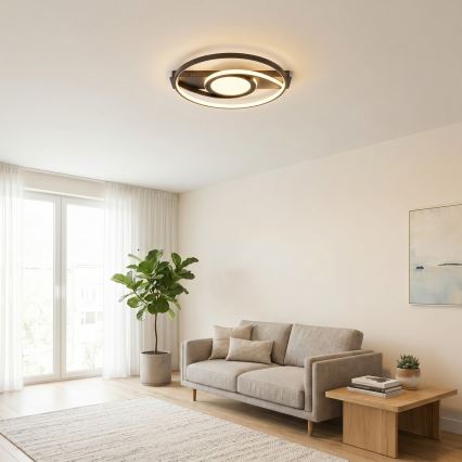 Brilagi - Plafoniera LED dimmerabile TWIRL LED/38W/230V 3000-6000K nera + telecomando