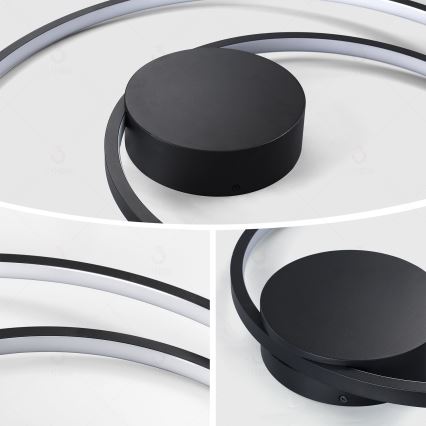 Brilagi - Plafoniera LED dimmerabile TWISTER LED/105W/230V 3000-6000 K Ø 100 cm nera + telecomando