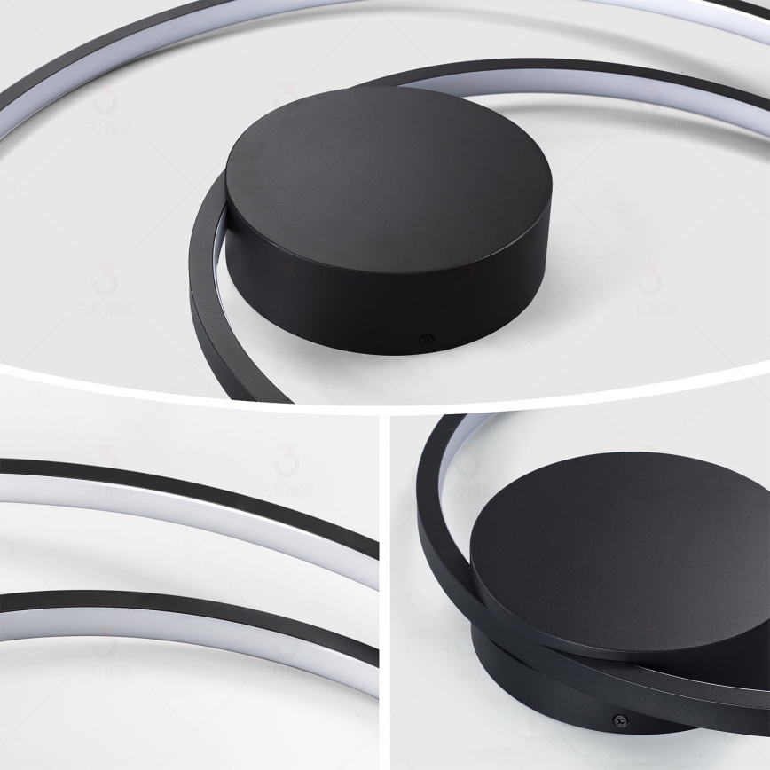 Brilagi - Plafoniera LED dimmerabile TWISTER LED/105W/230V 3000-6000 K Ø 100 cm nera + telecomando