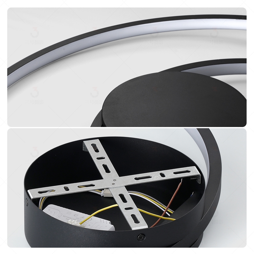 Brilagi - Plafoniera LED dimmerabile TWISTER LED/105W/230V 3000-6000 K Ø 100 cm nera + telecomando