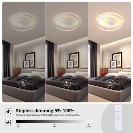 Brilagi - Lampada da soffitto dimmerabile a LED TWISTER LED/48W/230V 3000-6000K diam. 50 cm bianca + telecomando