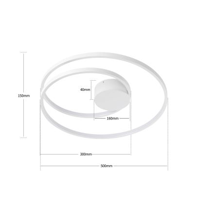 Brilagi - Lampada da soffitto dimmerabile a LED TWISTER LED/48W/230V 3000-6000K diam. 50 cm bianca + telecomando