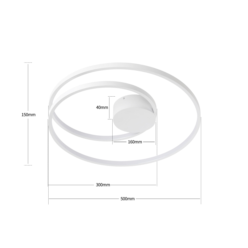 Brilagi - Lampada da soffitto dimmerabile a LED TWISTER LED/48W/230V 3000-6000K diam. 50 cm bianca + telecomando