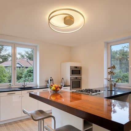 Brilagi - Plafoniera LED dimmerabile TWISTER LED/48W/230V 3000-6000K Ø 50 cm, finitura dorata + telecomando incluso