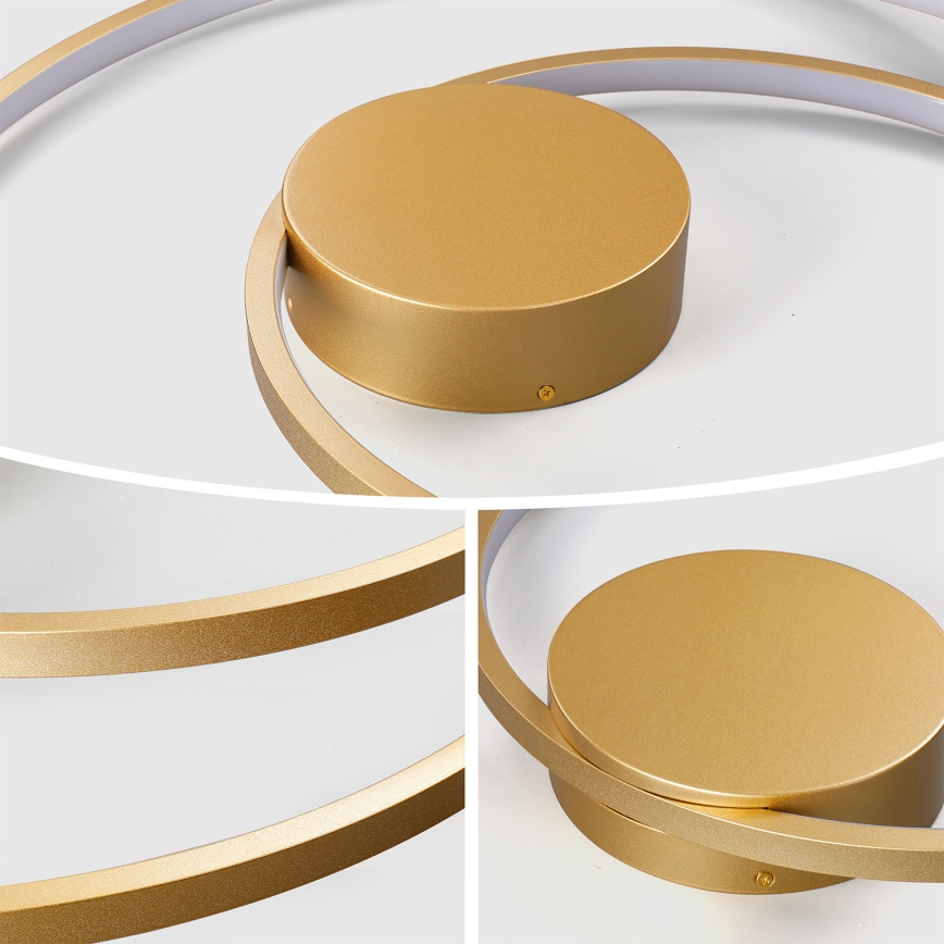 Brilagi - Plafoniera LED dimmerabile TWISTER LED/75W/230V 3000-6000K Ø 70 cm finitura oro + telecomando