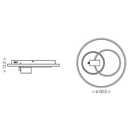 Brilagi - Plafoniera LED dimmerabile UNITY LED/60W/230V + 1xGU10/3W 3000-6000K Ø 50 cm bianco/nero + telecomando