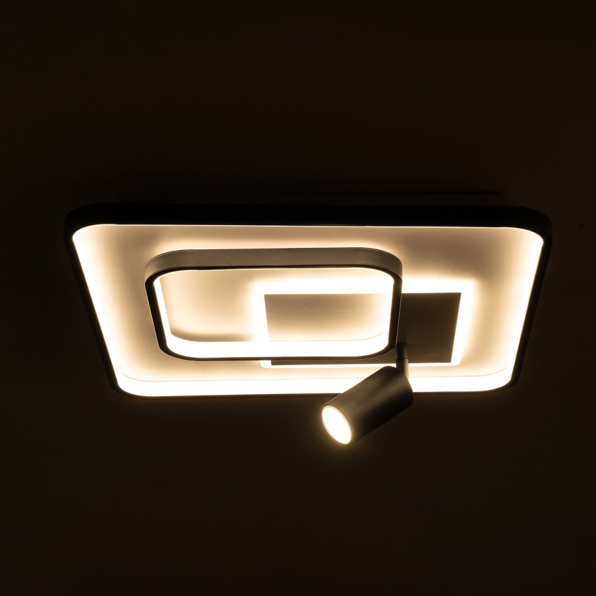 BRILAGI - Plafoniera LED dimmerabile UNITY LED/75W/230V + 1xGU10/3W 3000-6000K 50x50 cm bianco/nero + telecomando