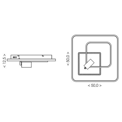 Brilagi - Plafoniera LED dimmerabile UNITY LED/75W/230V + 1xGU10/3W 3000-6000K 50x50 cm bianco/nero + telecomando