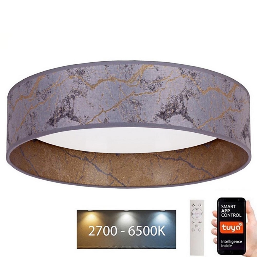 Brilagi - Plafoniera LED dimmerabile VELVET SMART LED/24W/230V d. 45 cm 2700-6500K Wi-Fi Tuya grigio/oro+ telecomando