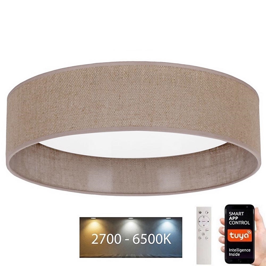 Brilagi - Plafoniera LED dimmerabile VELVET SMART LED/24W/230V d. 45 cm 2700-6500K Wi-Fi Tuya marrone + telecomando