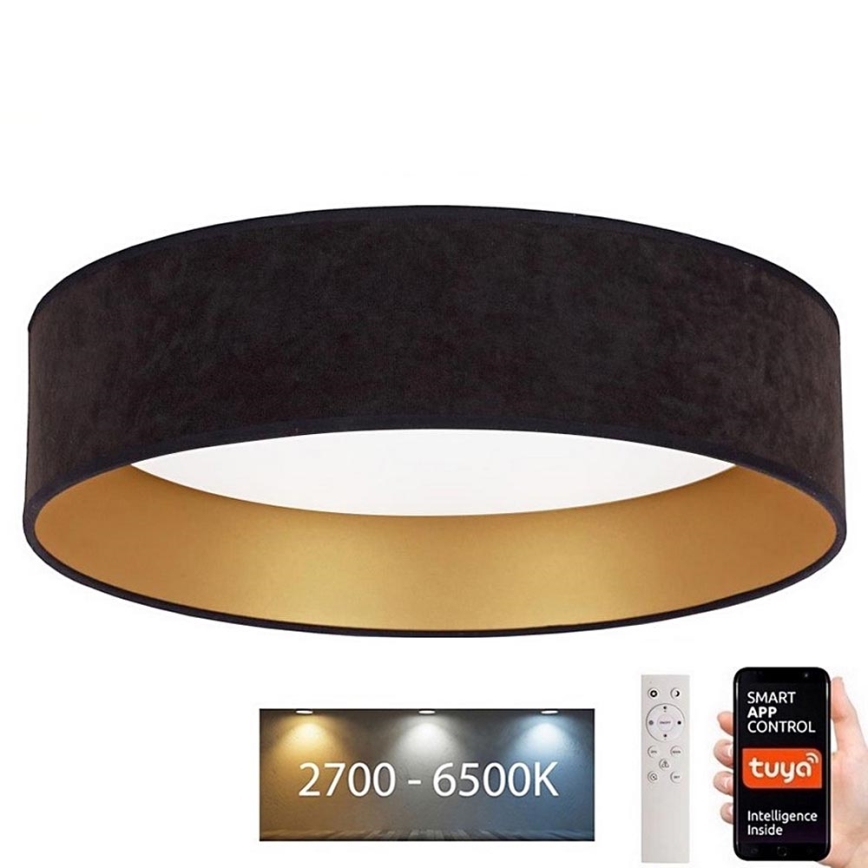 Brilagi - Plafoniera LED dimmerabile VELVET SMART LED/24W/230V d. 45 cm 2700-6500K Wi-Fi Tuya nero/oro+ telecomando