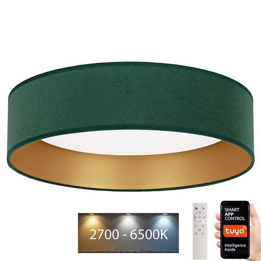 Brilagi - Plafoniera LED dimmerabile VELVET SMART LED/24W/230V d. 45 cm 2700-6500K Wi-Fi Tuya verde/oro + telecomando