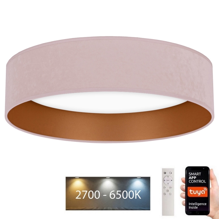 Brilagi - Plafoniera LED dimmerabile VELVET SMART LED/36W/230V d. 55 cm 2700-6500K Wi-Fi Tuya nero/rame + telecomando