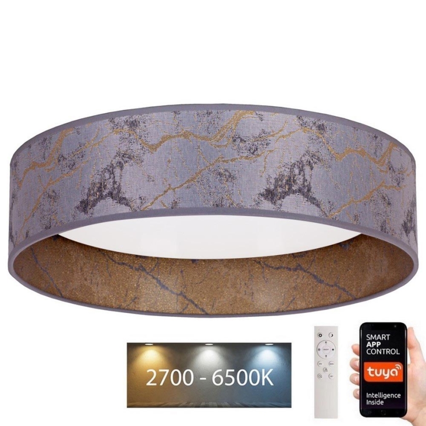 Brilagi - Plafoniera LED dimmerabile VELVET SMART LED/36W/230V d. 55 cm 2700-6500K Wi-Fi Tuya nero/rame + telecomando