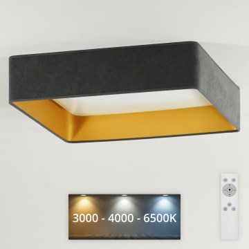 Brilagi - Plafoniera LED dimmerabile VELVET SQUARE LED/24W/230V 3000/4000/6500K + telecomando grigio