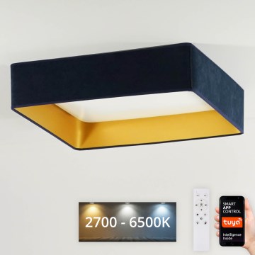 Brilagi - Plafoniera LED dimmerabile VELVET SQUARE SMART LED/36W/230V 2700-6500K Wi-Fi Tuya + telecomando blu scuro