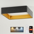 Brilagi - Plafoniera LED dimmerabile VELVET SQUARE SMART LED/36W/230V 2700-6500K Wi-Fi Tuya + telecomando grigio