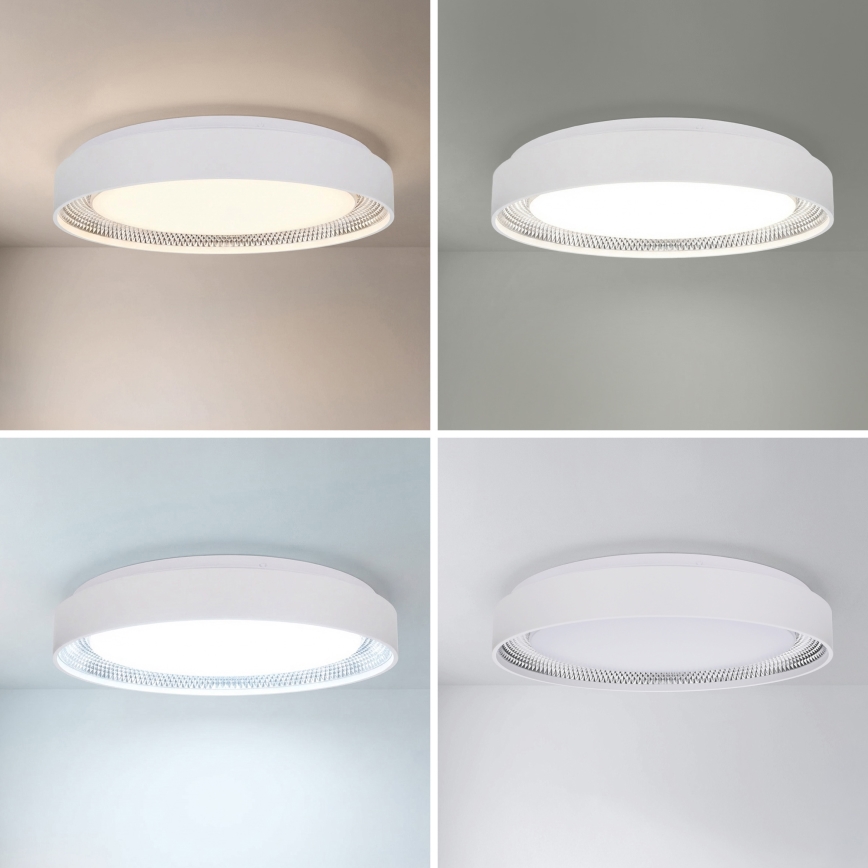 Brilagi - Plafoniera dimmerabile a LED WALDO LED/48W/230V 3000-6500K Ø 40 cm bianco/argento + telecomando