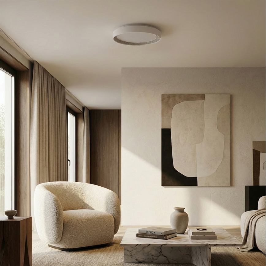 Brilagi - Plafoniera dimmerabile a LED WALDO LED/48W/230V 3000-6500K Ø 40 cm bianco/argento + telecomando