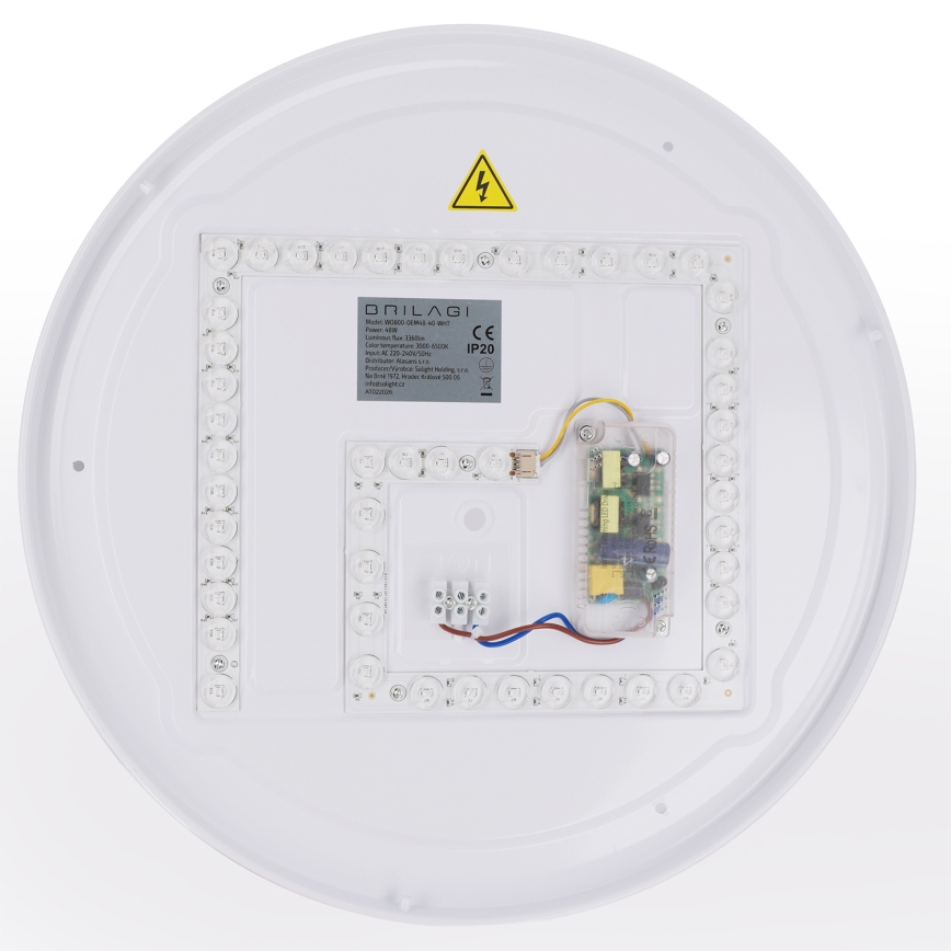 Brilagi - Plafoniera dimmerabile a LED WALDO LED/48W/230V 3000-6500K Ø 40 cm bianco/argento + telecomando
