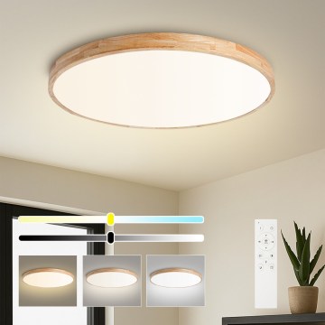 Brilagi - Plafoniera LED dimmerabile WOODLINE LED/100W/230V 3000-6000K in rovere, Ø 80 cm + telecomando