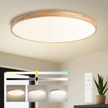 Brilagi - Plafoniera LED dimmerabile WOODLINE LED/128W/230V 3000-6000K rovere Ø 100 cm + telecomando