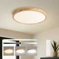 BRILAGI - Plafoniera LED dimmerabile WOODLINE LED/72W/230V 3000-6000K rovere Ø 60 cm + telecomando