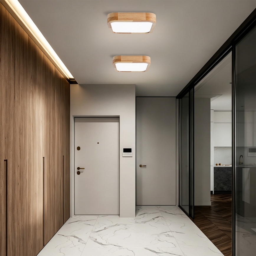 Brilagi - Plafoniera LED dimmerabile WOODLINE SQUARE LED/48W/230V 3000-6000K rovere 40x40 cm + telecomando